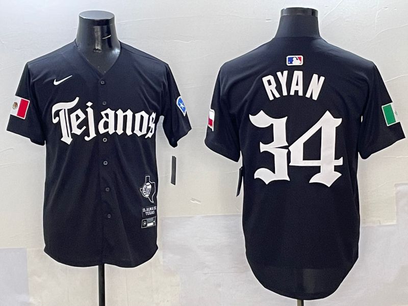 Men Texas Rangers #34 Ryan Black Five generations Joint Name 2025 Nike MLB Jersey style 1